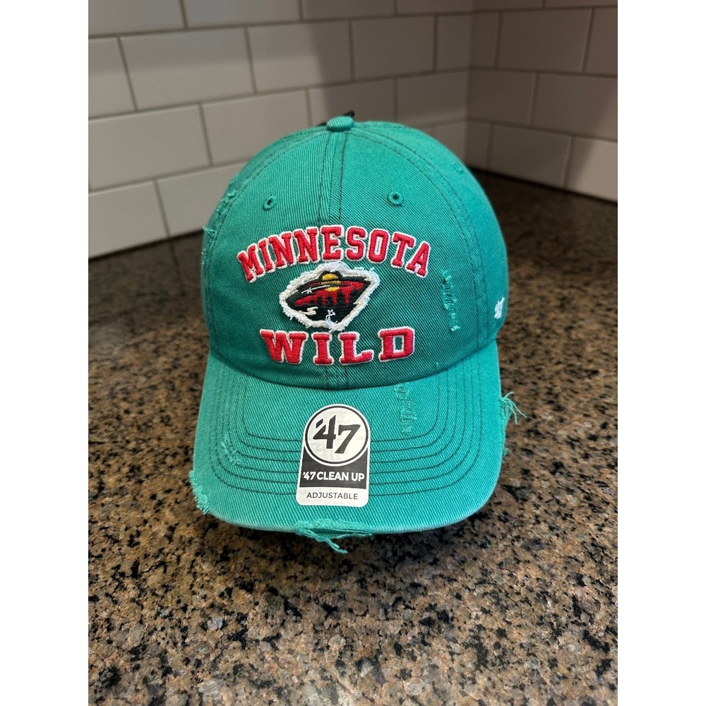 Minnesota Wild Hat '47 Clean Up Adjustable Green NHL Distressed 2000